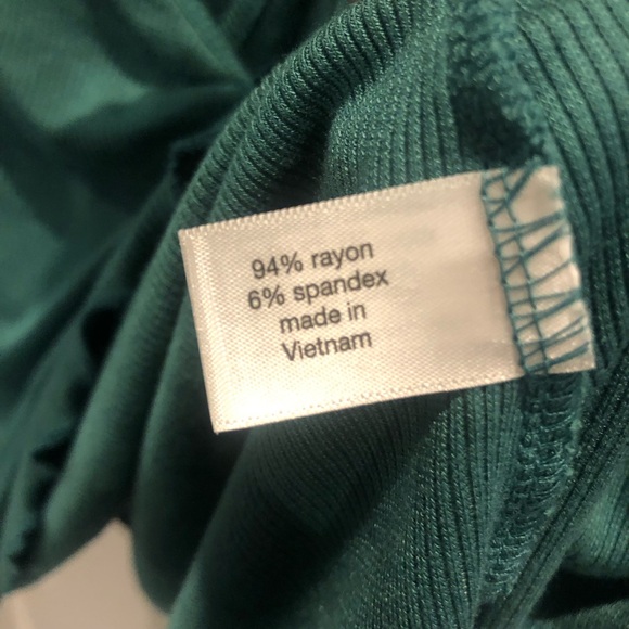 Lane Bryant Green Faux Wrap Top 14/16 - Picture 5 of 8